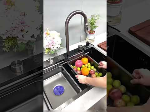 حوض سنك مع خلاط شلال وملحقات متكامل ثقيل موجود توصيل 07728138991قياسات الحوض 75 45  مطبخ