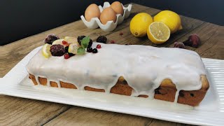 Blueberry Lemon Pound cake Recipe#كيكة التوت و الليمون المنعشة