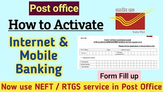Details How to Activate Post office Internet and Mobile Banking | Form fill Up Process Guide