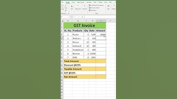 GST Invoice in Excel #exceltips #excel #education #exceltutorial #tricks #shorts #trending