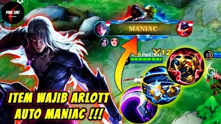 BEST BUILD ARLOTT SEMI TANK | SUSAH MATI DAMAGE KERAS!! | HERO PALING DITAKUTI AUTO MANIAC!! - MLBB