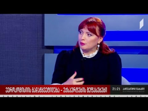 ხათუნა ბურკაძე სტუმრად პირველი არხის ეთერში თემაზე გზა ევროკავშირის კანდიდატობიდან წევრობამდე