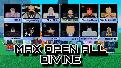 MAX OPEN ALL DIVINE In One Video In Anime Fighters Simulator | Roblox