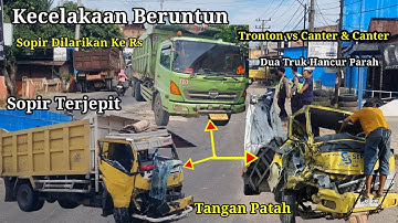 Innallilah !! Sopir Di Larikan Ke Rs,, Tangan Patah Kaki Terjepit Tabrakan Beruntun