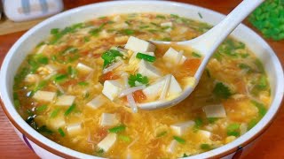 New recipe for tomato and egg soup, Sweet and sour, Appetizing, relieving fatigue and delicious