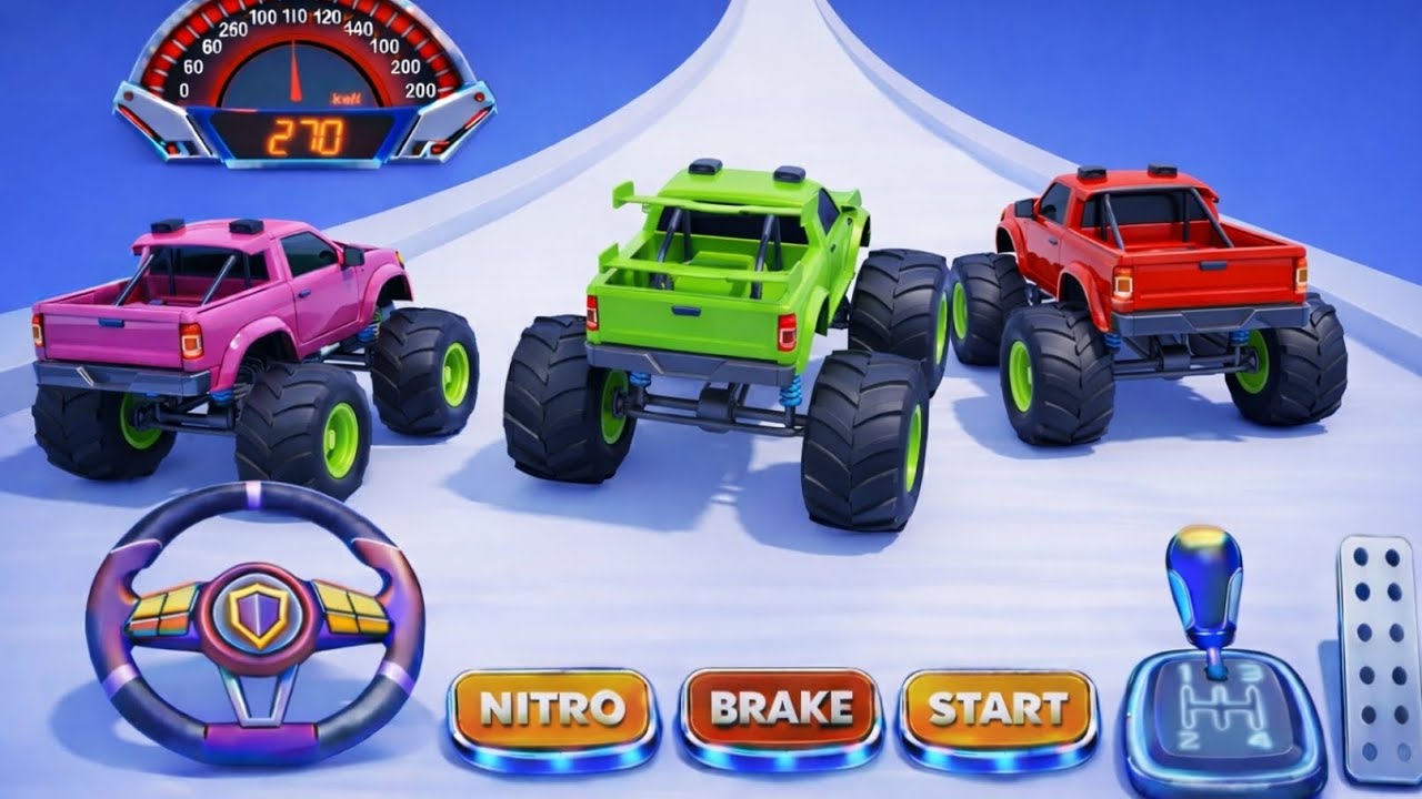 Ultimate Monster Truck Stunt Racing Gameplay | Mega Ramps, Sky-High Backflips & Massive Crashes