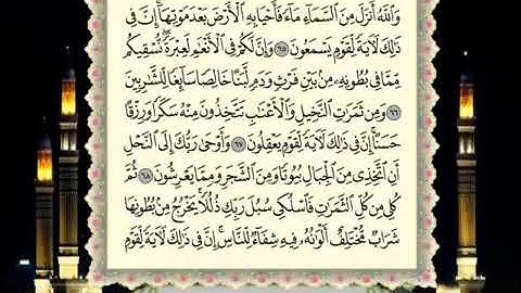 سورة النحل صفحة/٢٧٤/الايات(٦٥-٧٢) محمود الحصري .تلاوة تعليمية