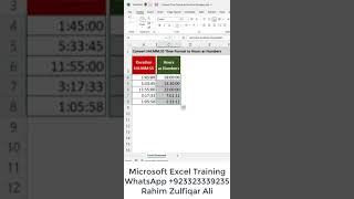 Convert HHMMSS Time Format to Hours as Numbers #Excel #shorts