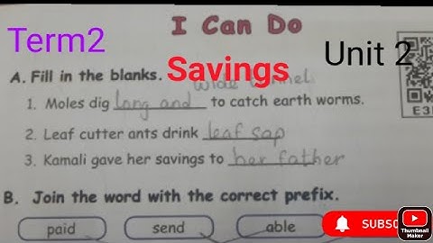 4th Std/Term 2/Unit 2/Savings/I Can Do Answers