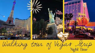 Night-time Walking Tour of the Las Vegas Strip 2021, night vibes of Vegas, Las Vegas Blvd. sin city