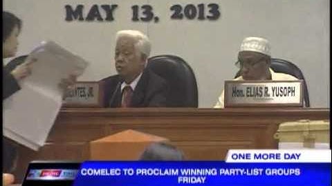 Comelec to proclaim winning partylist groups Friday