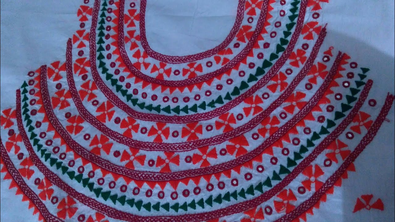 Kamij Pattern Hand Embroidery,Beautiful hater kaj kora Kamij design for beginners ...