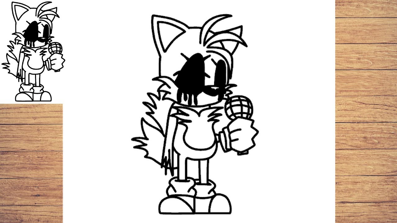 HOW TO DRAW TAILS EXE 2.0  Friday Night Funkin (FNF) - Easy Step By Step  Tutorial For Beginners 