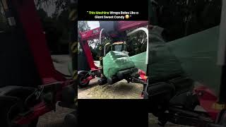 This is a bale wrapper in action wrapping silage bales with plastic film. #knowledge #history #short