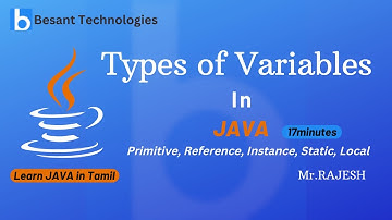 Types of Variables  in Java | Java Tamil Tutorial | Besant Technologies