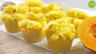 Pumpkin Cupcake | 金瓜发糕 | No Egg No Milk No Oven Vegan Recipe