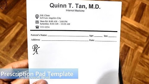 Simple Prescription Pad Template Using Microsoft Word
