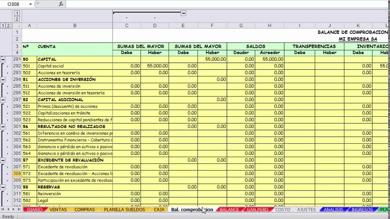 BALANCE GENERAL Y ESTADO DE RESULTADOS EN EXCEL 2016 YouTube