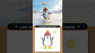 My 5-Year-Old Drew a Baby Penguin... So I Brought It To Life! 🎨✨ #Shorts