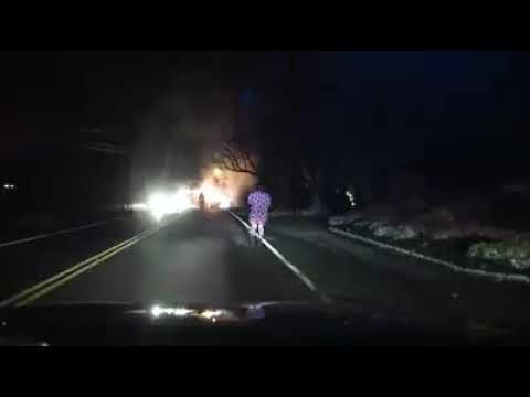 A heart-stopping video posted by a Middlesex County police department shows Monroe Township officer Doug Perrone running out of his car to rescue a driver from a burning vehicle in a Thanksgiving Day crash.