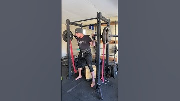 Band resisted box squats (max effort method)