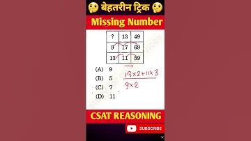 Missing Number  #gyansir #uppcs #csat #counting #reasoning #ssc #viral #uppcs #shorts