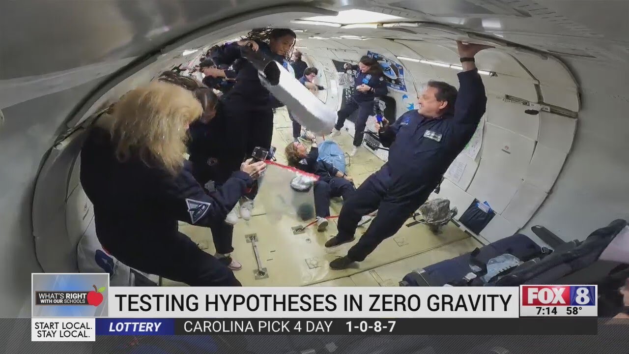 Triad teacher gets to test hypotheses in zero gravity - YouTube