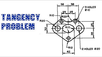 TANGENCY PROBLEM 15 || Engineering drawing || Technical drawing
