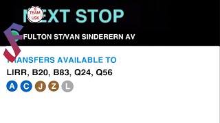 B25 to Bway Junction Alabama Avenue via Fulton Bus announcements