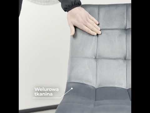 Стільці кухонні сірі Peru оксамитові із чорними металевими ніжками, видео 1