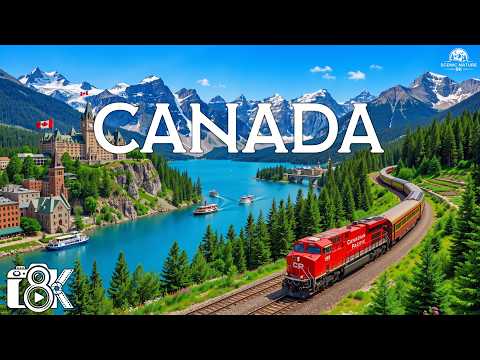 Canada 8K UHD | Banff, Rocky Mountains & Turquoise Lakes | Relaxing Piano for Sleep, Study and Focus