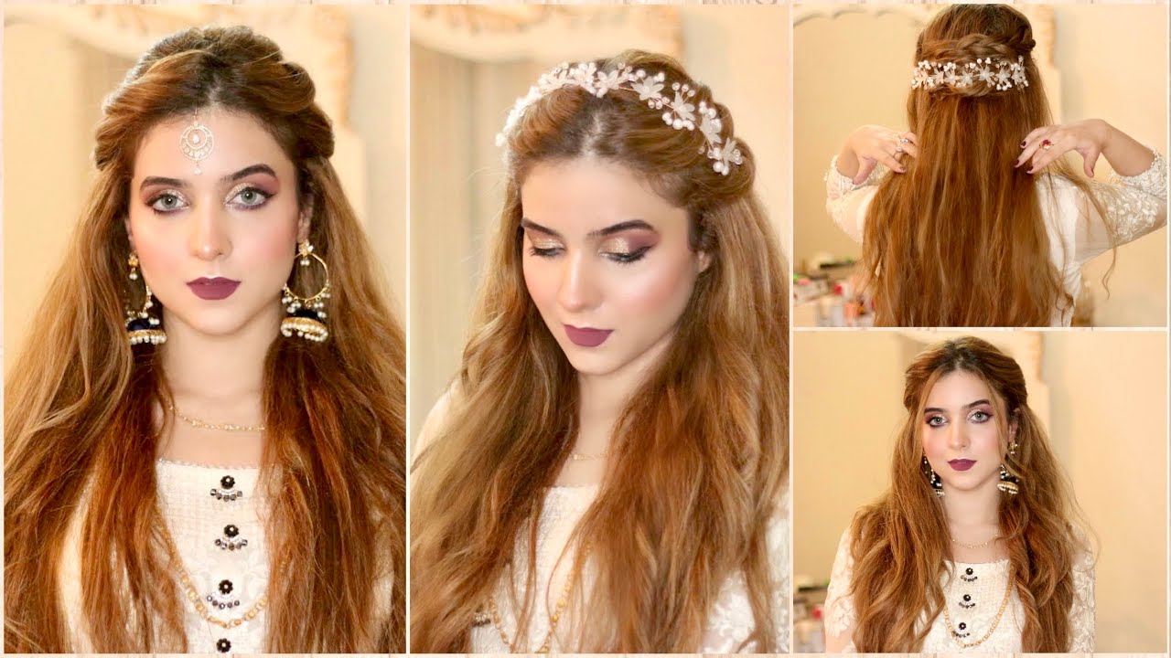 Shadi Mubark 💝 💝 💝 💝 Shadi | Indian bridal hairstyles, Indian bride  makeup, Indian wedding hairstyles