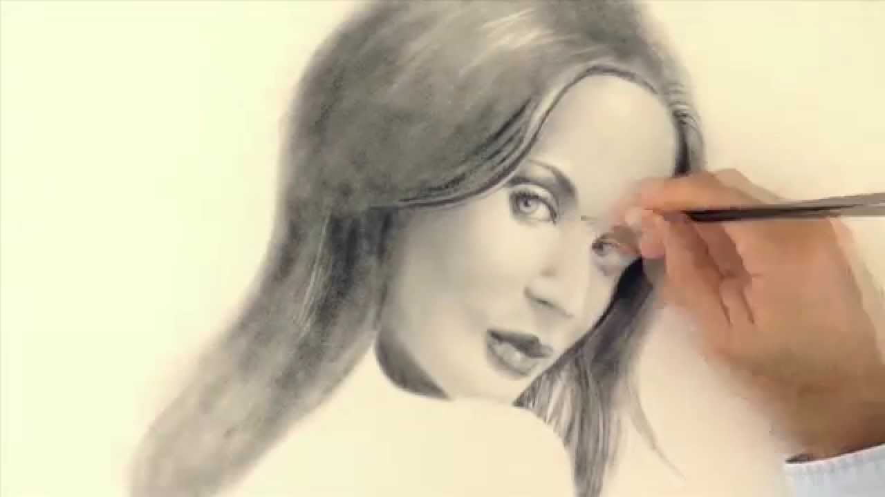 ⁣How to Paint With Dry Brush - Emily Blunt Dry Brush Portrait - Dry Paint Tutorial