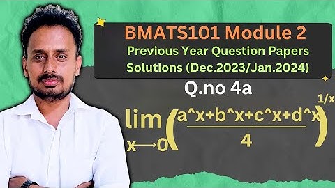 [BMATS101 Module 2] Question Paper Dec.2023/Jan.2024(Q.4a) | L Hospital