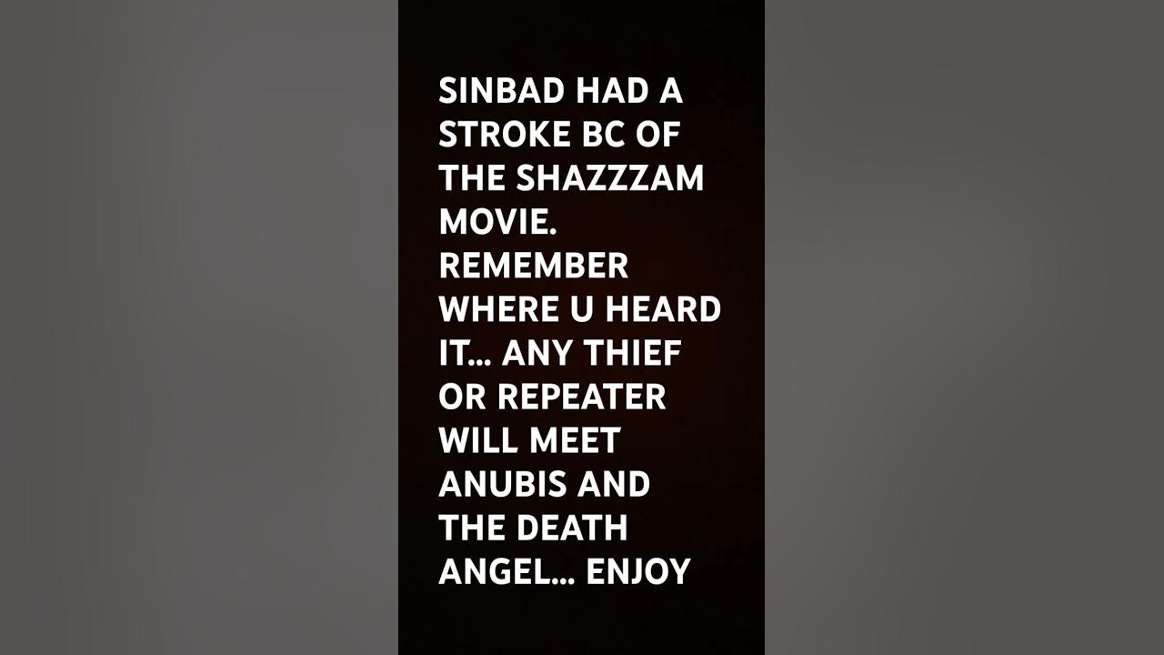 Sinbad didnt naturally have a stroke, the fake elite did it. injected