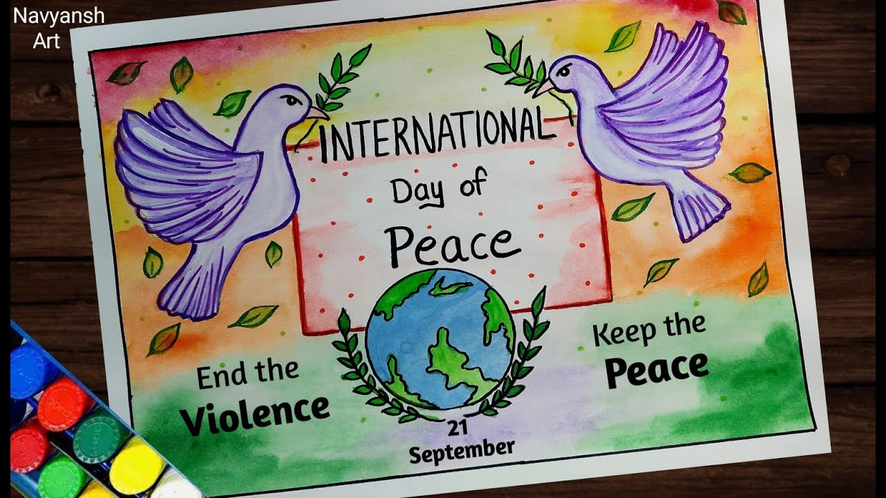 International Day of Peace poster drawing / World Peace Day drawing ...