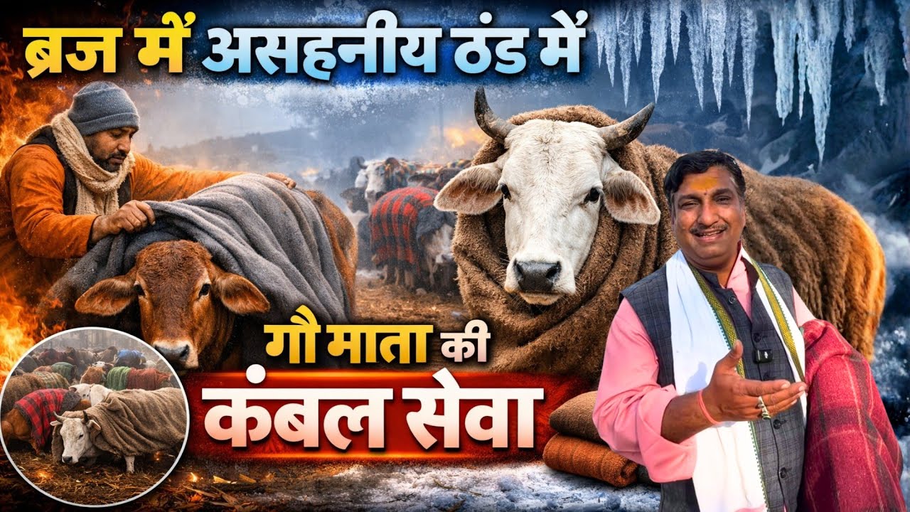 ब्रज के संतों का गौ माता के प्रति अटूट प्रेम  , गौ माता की कंबल सेवा | संत महिमा | 