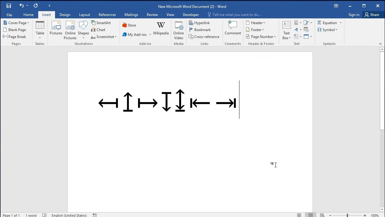 How to insert arrows with bar in Word YouTube
