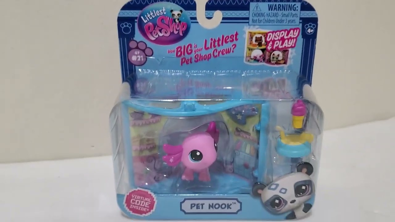 Littlest Pet Shop Pet Nook Ice Cream Parlor G7 #21 Pink Axolotl Virtual Code LPS 