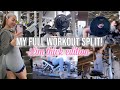 MY FULL WORKOUT SPLIT TO GROW MY GLUTES!| 6 DAYS A WEEK!!