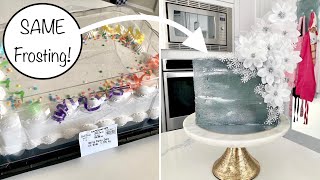 Transform $20 Grocery Store Cake into a $175 Cake Using the SAME Frosting | Easy Wafer Paper Flowers