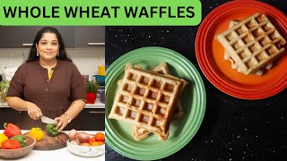 Whole Wheat Waffles Recipe - Waffles Using Wheat Flour - Yummy Tummy Aarthi