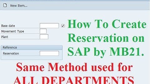 [1] SAP में MB21 का उपयोग करके आरक्षण कैसे बनाएं SAP प्रशिक्षण हिंदी में