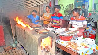 Traditional Kalai Ruti (Urad Bean Bread) of Rajshahi with Mashed Brinjal - Bangladeshi Street Food