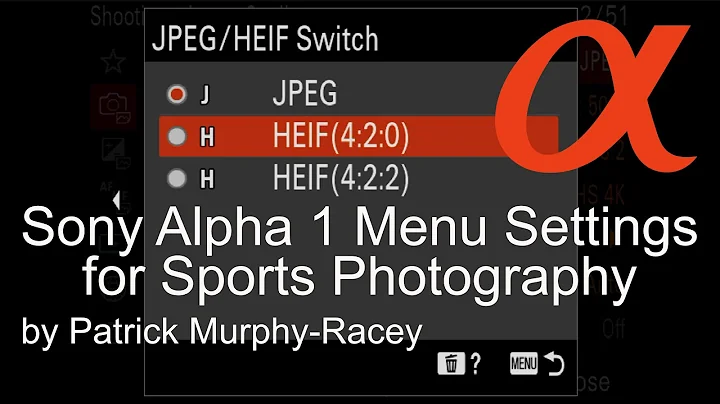 Sony Alpha 1 Menu Settings for Sports and Action Photography by Patrick Murphy-Racey [sony a1]