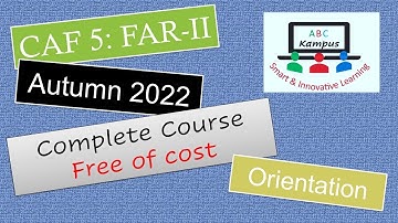 CAF 5 FAR-II | Orientation Autumn 2022 (ON016)
