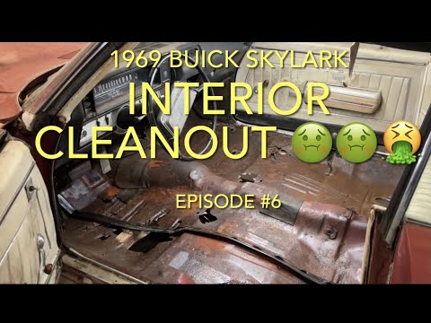 1969 Buick Skylark project episode #6. Tearing out some vomitus interior.