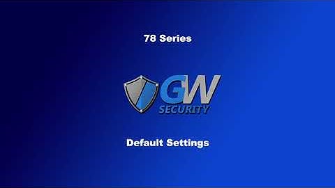 GW Security 78 Series - Default Settings (NVR Interface)