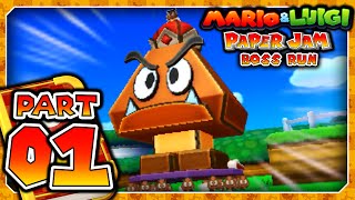 Mario & Luigi: Paper Jam Boss Run - Part 1 - Papercraft Megacrinkle Goomba Battle!