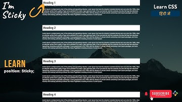 CSS Position "Sticky" Explained | Simple & Clear Tutorial in Hindi #cssinhindi #learncss #css #html